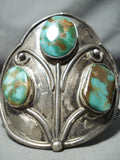 One Of Best High Grade Royston Turquoise Vintage Native American Navajo Sterling Silver Bracelet-Nativo Arts