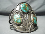 One Of Best High Grade Royston Turquoise Vintage Native American Navajo Sterling Silver Bracelet-Nativo Arts