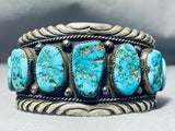 One Of Best Vintage Native American Navajo Henry Roanhorse Turquoise Sterling Silver Bracelet-Nativo Arts