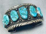 One Of Best Vintage Native American Navajo Henry Roanhorse Turquoise Sterling Silver Bracelet-Nativo Arts