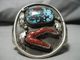 One Of Best Vintage Native American Navajo Hgih Grade Bisbee Turquoise Sterling Silver Bracelet-Nativo Arts