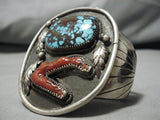 One Of Best Vintage Native American Navajo Hgih Grade Bisbee Turquoise Sterling Silver Bracelet-Nativo Arts