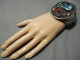 One Of Best Vintage Native American Navajo Hgih Grade Bisbee Turquoise Sterling Silver Bracelet-Nativo Arts