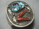 One Of Best Vintage Native American Navajo Hgih Grade Bisbee Turquoise Sterling Silver Bracelet-Nativo Arts