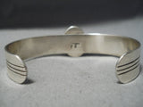 One Of Best Vintage Navajo Blue Gem Turquoise Sterling Silver Bracelet Native American-Nativo Arts