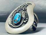 One Of Most Majestic Vintage Native American Navajo Bisbee Turquoise Sterling Silver Bracelet-Nativo Arts