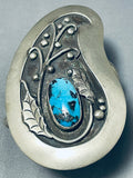 One Of Most Majestic Vintage Native American Navajo Bisbee Turquoise Sterling Silver Bracelet-Nativo Arts