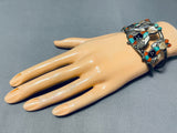 One Of The Best Early Clowns Vintage Native American Zuni Turquoise Sterling Silver Bracelet-Nativo Arts