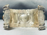 One Of The Best Ever Vintage Native American Navajo #8 Turquoise Hvy Sterling Silver Bracelet-Nativo Arts