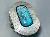 One Of The Best Ever Vintage Native American Navajo #8 Turquoise Sterling Silver Bracelet-Nativo Arts