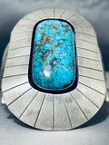 One Of The Best Ever Vintage Native American Navajo #8 Turquoise Sterling Silver Bracelet-Nativo Arts