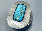 One Of The Best Ever Vintage Native American Navajo #8 Turquoise Sterling Silver Bracelet-Nativo Arts