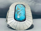 One Of The Best Ever Vintage Native American Navajo #8 Turquoise Sterling Silver Bracelet-Nativo Arts