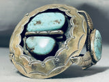 One Of The Best Ever Vintage Native American Navajo Dry Creek Turquoise Sterling Silver Bracelet-Nativo Arts