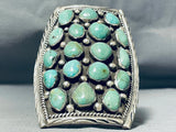 One Of The Best Ever Vintage Native American Navajo Green Turquoise Sterling Silver Bracelet-Nativo Arts
