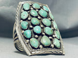 One Of The Best Ever Vintage Native American Navajo Green Turquoise Sterling Silver Bracelet-Nativo Arts
