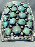 One Of The Best Ever Vintage Native American Navajo Green Turquoise Sterling Silver Bracelet-Nativo Arts