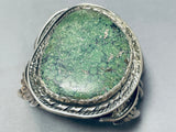 One Of The Best Ever Vintage Native American Navajo Green Turquoise Sterling Silver Bracelet-Nativo Arts