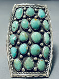 One Of The Best Ever Vintage Native American Navajo Green Turquoise Sterling Silver Bracelet-Nativo Arts
