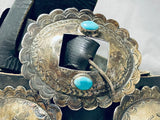 One Of The Best Ever Vintage Native American Navajo Turquoise Sterling Silver Concho Belt-Nativo Arts