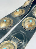One Of The Best Ever Vintage Native American Navajo Turquoise Sterling Silver Concho Belt-Nativo Arts