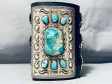 One Of The Best Ever Vintage Native American Navajo Turquoise Sterling Silver Ketoh Bracelet-Nativo Arts