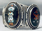 One Of The Best Ever Vintage Native American Zuni Kachina Sterling Silver Turquoise Bracelet-Nativo Arts
