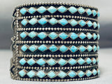 One Of The Best Ever Vintage Native American Zuni Turquoise Inlay Sterling Silver Bracelet-Nativo Arts
