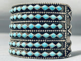 One Of The Best Ever Vintage Native American Zuni Turquoise Inlay Sterling Silver Bracelet-Nativo Arts
