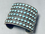 One Of The Best Ever Vintage Native American Zuni Turquoise Inlay Sterling Silver Bracelet-Nativo Arts