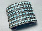 One Of The Best Ever Vintage Native American Zuni Turquoise Inlay Sterling Silver Bracelet-Nativo Arts