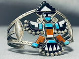 One Of The Best Ever Vintage Native American Zuni Turquoise Sterling Silver Repoussed Bracelet-Nativo Arts