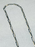One Of The Best Heavy Native American Hopi Double Sided Vintage Sterling Silver Necklace-Nativo Arts