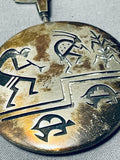 One Of The Best Heavy Native American Hopi Double Sided Vintage Sterling Silver Necklace-Nativo Arts