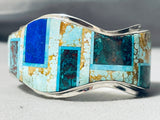 One Of The Best Native American Navajo #8 Mine Turquoise Sterling Silver Bracelet-Nativo Arts