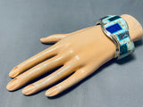 One Of The Best Native American Navajo #8 Mine Turquoise Sterling Silver Bracelet-Nativo Arts