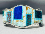 One Of The Best Native American Navajo #8 Mine Turquoise Sterling Silver Bracelet-Nativo Arts