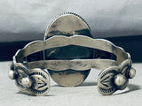 One Of The Best Native American Navajo Jet Black Stone Sterling Silver Repoussed Bracelet-Nativo Arts
