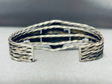 One Of The Best Twist Coil Vintage Native American Navajo Turquoise Sterling Silver Bracelet-Nativo Arts