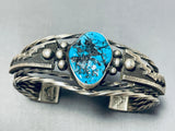 One Of The Best Twist Coil Vintage Native American Navajo Turquoise Sterling Silver Bracelet-Nativo Arts