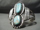 One Of The Best Vintage Native American Navajo #8 Turquoise Sterling Silver Bracelet-Nativo Arts