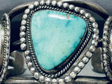 One Of The Best Vintage Native American Navajo Carico Lake Turquoise Sterling Silver Bracelet-Nativo Arts