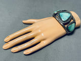 One Of The Best Vintage Native American Navajo Carico Lake Turquoise Sterling Silver Bracelet-Nativo Arts