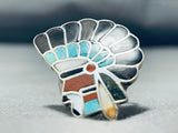 One Of The Best Vintage Native American Navajo Chief Kachina Head Sterling Silver Ring-Nativo Arts