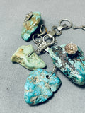 One Of The Best Vintage Native American Navajo Chunky Turquoise Sterling Silver Charm Bracelet-Nativo Arts