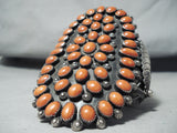 One Of The Best Vintage Native American Navajo Coral Cluster Bracelet Ever Made-Nativo Arts