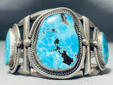 One Of The Best Vintage Native American Navajo Gilbert Turquoise Sterling Silver Bracelet-Nativo Arts
