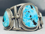 One Of The Best Vintage Native American Navajo Gilbert Turquoise Sterling Silver Bracelet-Nativo Arts