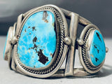 One Of The Best Vintage Native American Navajo Gilbert Turquoise Sterling Silver Bracelet-Nativo Arts