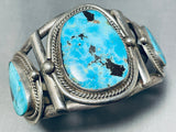 One Of The Best Vintage Native American Navajo Gilbert Turquoise Sterling Silver Bracelet-Nativo Arts